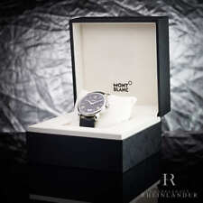 Montblanc Star Collezione Acciaio 42mm Automatico Quadrante Nero Cinturino Alligatore 115122