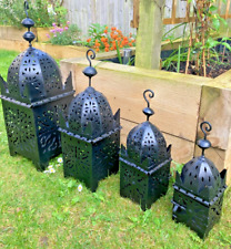 Lanterna Candela Marocchina - Piccola Autentica Tradizionale Metallo Nero di Marrakech