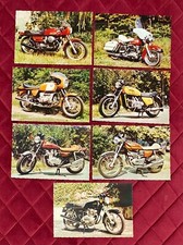 7 Cartoline MOTO D'EPOCA: GUZZI, HARLEY, BMV, HONDA, KAWASAKI, SUZUKI, YAMAHA