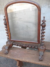 SPECCHIERA ANTICA LUIGI FILIPPO COLONNE E TRAVERSA TORNITE - GIREVOLE - MOGANO