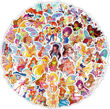 Winx Adesivi 60 Pezzi per Bottiglie D'Acqua Skateboard per Computer Portatile, S