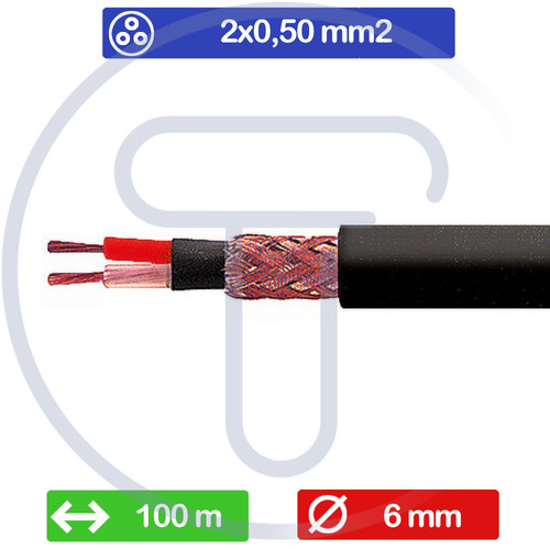 Cavo schermato 2x0 mm2 - 2x0,50,