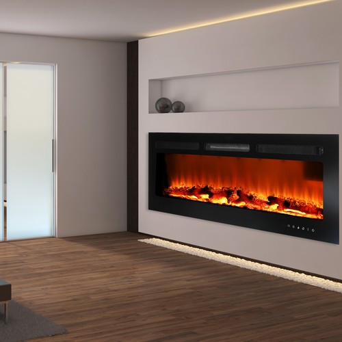 Camino elettrico parete - 3d,