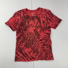 NIKE T-shirt maglietta rossa media da uomo con motivo logo Just Do It