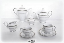 SERVIZIO THE CAFFE PORCELLANA BONE CHINA JADE ORO PLATINO ROSENTABLE 58 PEZZI
