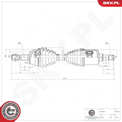 Albero motore esen skv giunto - albero,