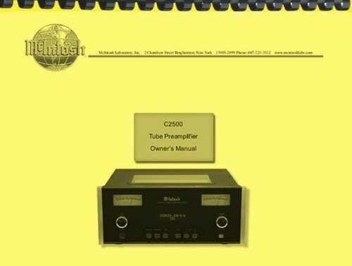 Mcintosh c2500 manuale - mcintosh,