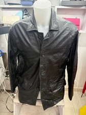 Men's black leather coat