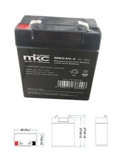 BATTERIA AL PIOMBO RICARICABILE 4V  3 Ah FASTON 4.8mm LAMPADA EMERGENZA BEGHELLI