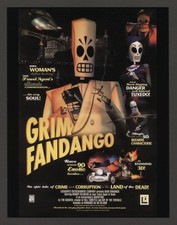 Grim Fandango PC Game 1998 Big Box Promo Pubblicità Stampa Arte Poster Vintage Classico