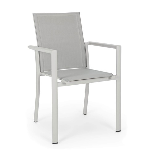 Sedia alluminio con braccioli - alluminio,