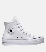 CONVERSE SNEAKERS ALL STAR LIFT CLEAN HI PLATFORM DONNA BIANCA in PELLE 561676C