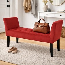 Panca Bordeaux con Piedi Legno