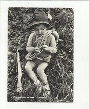 103045 BAMBINO VESTITO DA ALPINO CON FUCILE VECCHIA CARTOLINA 