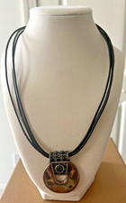 Collana Chico's cordata bronzo come disco ciondolo tribale azteco 