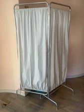 Paravento da studio medico struttura in metallo e tessuto bianco