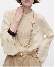 ZARA NWT Pleated EMBROIDERED