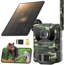 Fototrappola Solare con SIM 4G Fotocamera da Caccia Visione Notturna Infrarossi 