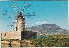 TRAPANI - MULINO A VENTO CON MONTE ERICE - VIAGG. 1972 -26990-