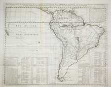South America Brazil Argentina Chile Mappa Incisione Engraving Chatelain