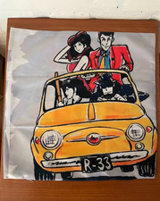 Copri Cuscino Federa 40x40 cm - Lupin III 3 Terzo Fiat 500 - Copricuscino [A01]