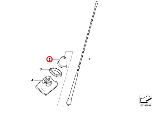 Base antenna asta corta