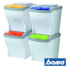 Bama Poker PATTUMIERA per RACCOLTA DIFFERENZIATA COMPONIBILE 4 SECCHI 80 Litri