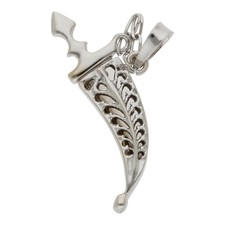 Ciondolo sciabola oro 750/18 K gioiello regalo catena oro bianco H11.2292