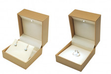 Set 3 Astucci Gioielli LED 7,5x7,5x5,2 cm Scatole Anelli Orecchini Cofanetto