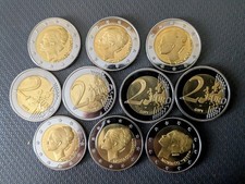 Lote 10 Monedas Monaco 2 Euro