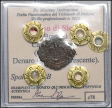 Regno di Sicilia Carlo I d'Angiò Brindisi Denaro Monete medievali Sigillata