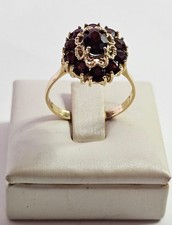 ANELLO ANTICO IN ORO GIALLO CON PIETRA GRANATO  ORO 750 % 18 CARATI