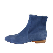 Stivaletti SANTONI blu scarpe donna stivali stivali vera pelle scamosciata 39 nuovi