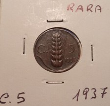 5 CENTESIMI 1937 SPIGA