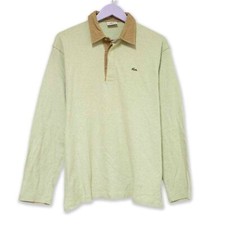 Polo Lacoste verde acqua a manica lunga tinta unita - Taglia M uomo