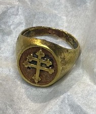 Importante anello in ottone pieno settecento_Esemplare probabilmente massonico