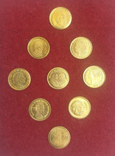 9 MINI MEDAGLIE MONETE PIU