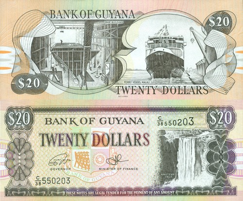 Guyana dollari unc - guyana, 20