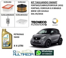 TAGLIANDO E OLIO PETRONAS 5W30 PER SMART FORTWO 0.9 BRABUS 453 80KW 109 CAVALLI