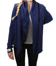 Giacca da donna blu aperta