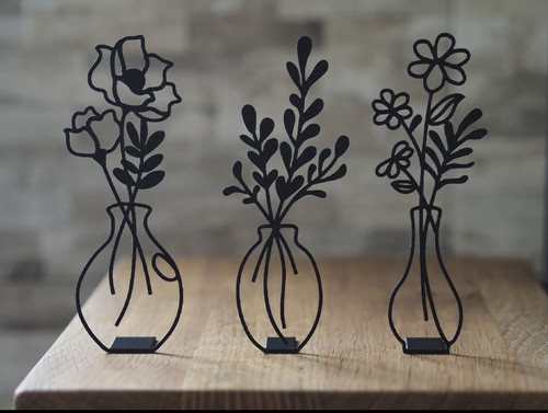 Set fiori vaso - set, 3d