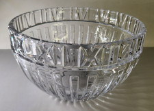 Tiffany & Co Cristallo Atlante Ciotola Numeri Romani Firmato Centrotavola Grande 9,75"