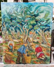 DIPINTO OLIO SU TELA "RACCOLTA DELLE OLIVE" 40x50