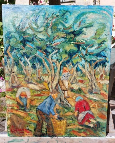 Dipinto olio tela raccolta - dipinto,