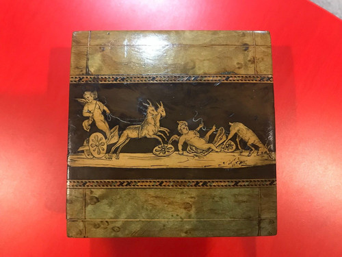 Antica scatola intarsiata - scatola,