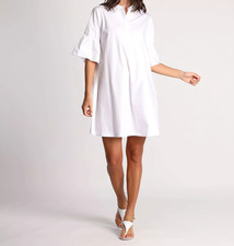 Abito bianco in popeline di