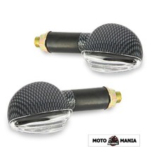 COPPIA FRECCE UNIVERSALI CARBON LOOK  OMOLOGATE MOTO SCOOTER