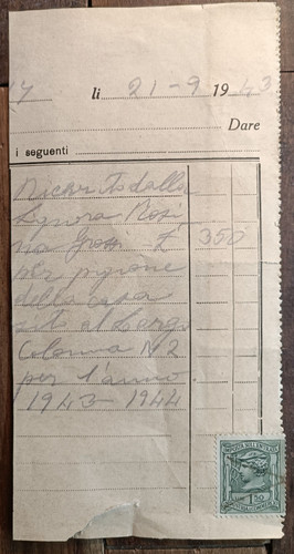 1943 foggia ricevuta - 1943,