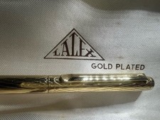 🔴 LALEX penna sfera corpo placcato oro cesellato italiana scrive vintage