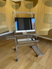 scrivania per pc in acciaio tubolare con ruote della Viceversa, come nuova